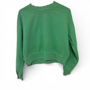 Lululemon Perfectly Oversized Cropped Crew Green